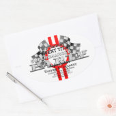 Sticker Ovale Partie de performance surchargée personnalisée (Enveloppe)