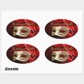 Sticker Ovale Partie vénitienne de mascarade de nuits (Feuille)