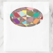 Sticker Ovale Parties scintillant de couleurs Abstraites (Sac)