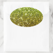Sticker Ovale Parties scintillant en or vert clair chatoyantes (Sac)