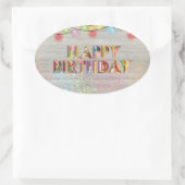 Sticker Ovale Parties scintillant et lumière Joyeux anniversaire (Sac)