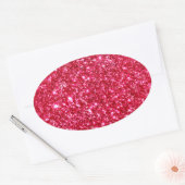 Sticker Ovale parties scintillant fuchsia rose chaud (Enveloppe)