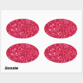 Sticker Ovale parties scintillant fuchsia rose chaud (Feuille)