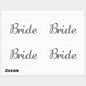 Sticker Ovale Parties scintillant mariée Silver (Feuille)