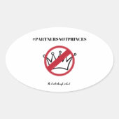 Sticker Ovale #PartnersNotPrinces Carterhaugh School (Devant)