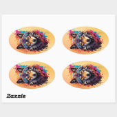 Sticker Ovale Paruline thermique (Feuille)