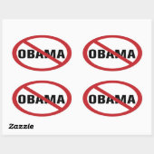 Sticker Ovale Pas d'autocollant Obama (Feuille)