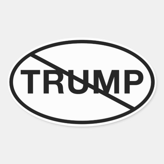 Sticker Ovale Pas de Trump (Devant)