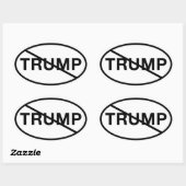 Sticker Ovale Pas de Trump (Feuille)
