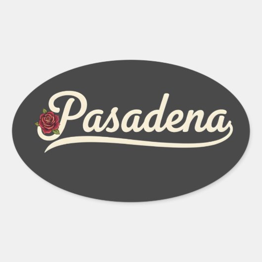 Sticker Ovale Pasadena Rose  (Devant)