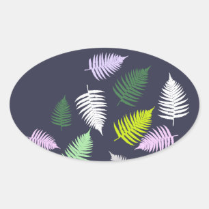 Sticker Ovale Pastel Colors Lucky Fern