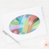 Sticker Ovale Pastel d'Art Abstrait (Enveloppe)