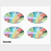 Sticker Ovale Pastel d'Art Abstrait (Feuille)