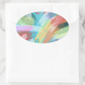 Sticker Ovale Pastel d'Art Abstrait (Sac)