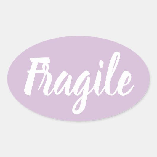 Sticker Ovale Pastel violet fragile entreprise moderne tendance (Devant)