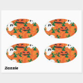 Sticker Ovale Patch Citrouille Haunted Halloween Ghosts (Feuille)