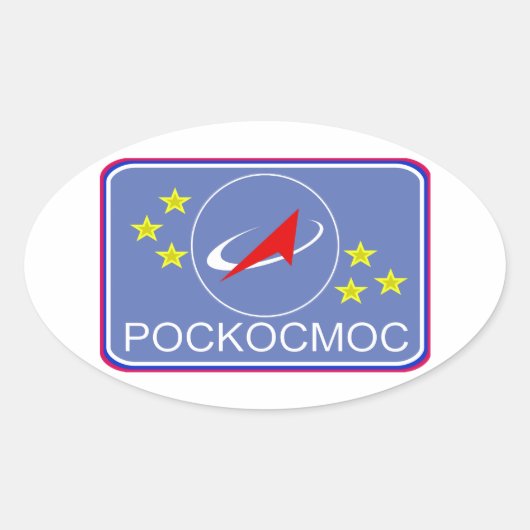 Sticker Ovale Patch de vol Roscosmos (Devant)