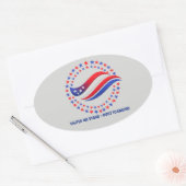 Sticker Ovale Patriotic Independence Day Apparel USA Stars Circl (Enveloppe)