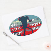 Sticker Ovale Patriotic USA Hope Graphisme Art Design (Enveloppe)