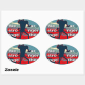 Sticker Ovale Patriotic USA Hope Graphisme Art Design (Feuille)