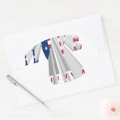 Sticker Ovale Patriotisme effarant : I Love USA Perspective Art (Enveloppe)