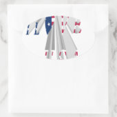 Sticker Ovale Patriotisme effarant : I Love USA Perspective Art (Sac)
