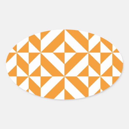 Sticker Ovale Patters de Burnt Orange Geometric Deco Cube (Devant)