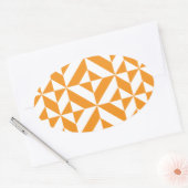 Sticker Ovale Patters de Burnt Orange Geometric Deco Cube (Enveloppe)