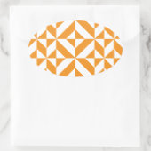 Sticker Ovale Patters de Burnt Orange Geometric Deco Cube (Sac)
