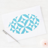 Sticker Ovale Patters de Ocean Blue Geometric Deco (Enveloppe)