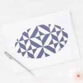 Sticker Ovale Patters Midnight Blue Geometric Deco Cube (Enveloppe)