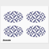 Sticker Ovale Patters Midnight Blue Geometric Deco Cube (Feuille)
