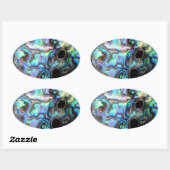 Sticker Ovale Paua abalone bleu et vert détail coquille (Feuille)