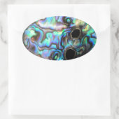 Sticker Ovale Paua abalone bleu et vert détail coquille (Sac)