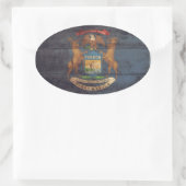 Sticker Ovale Pavillon Old Wood Michigan (Sac)