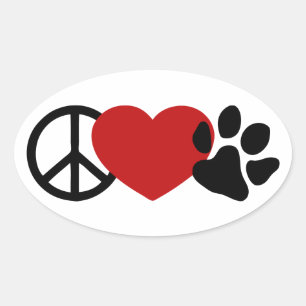 Sticker Ovale Paw Aimé-La Paix