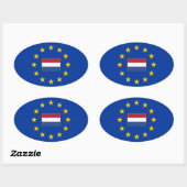Sticker ovale Pays-Bas de l'Union européenne (Feuille)