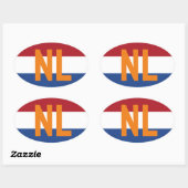 Sticker Ovale Pays-Bas - drapeau/ NL (Feuille)