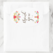 Sticker Ovale Pays Fleurs Merci Balises cadeaux (Sac)