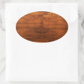 Sticker Ovale Pays rustique en bois texturé (Sac)