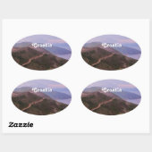 Sticker Ovale Paysage croate (Feuille)