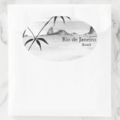 Sticker Ovale Paysage de Rio/du Brésil (Sac)