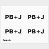 STICKER OVALE PB+J (Feuille)