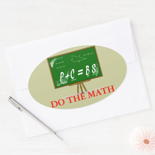 Sticker Ovale PC=BS math2 (Enveloppe)