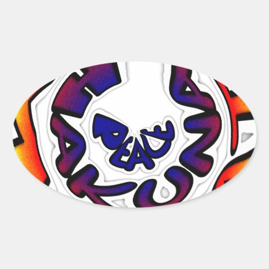 Sticker Ovale "Peace Hakuna Matata" (Devant)