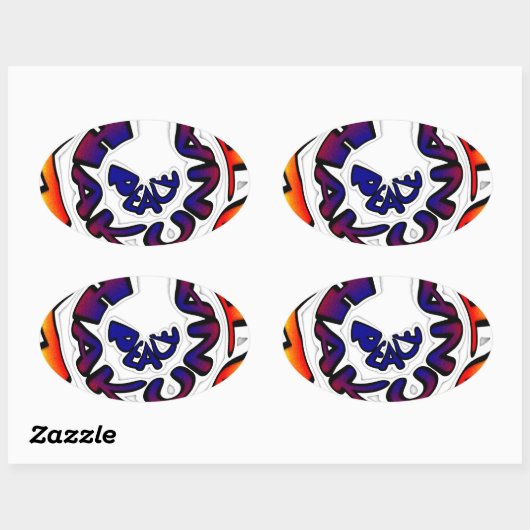 Sticker Ovale "Peace Hakuna Matata" (Feuille)