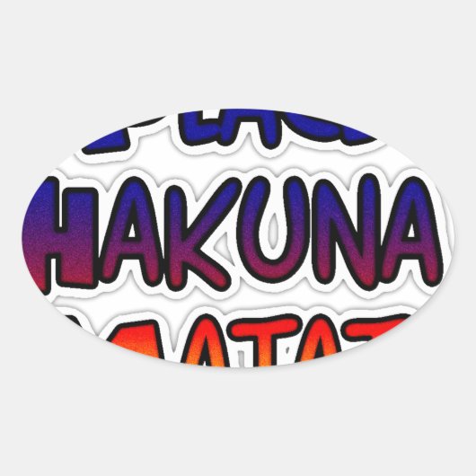 Sticker Ovale Peace Hakuna Matata Gradient Art (Devant)