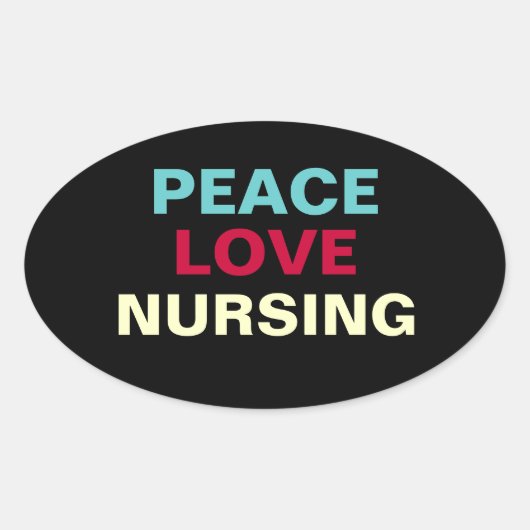 Sticker ovale Peace Love (Devant)