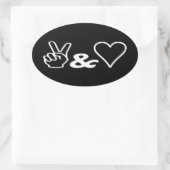 Sticker ovale Peace & Love (Sac)