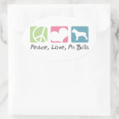 Sticker Ovale Peace Love Pit Bulls (Sac)